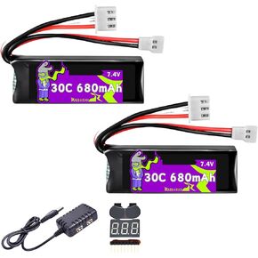 FMS FCX24 ATLAS RC CAR 7.4V 680MAH 30C LIPO بطارية LIPO مع XH2.54/MOLEX CAR