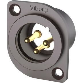 Viborg XLR Socket Chassis, Gold Plated Pure Copper XLR Socket Panel Mount XLR Plug Jack, PTFE Insulation XLR Receptacle for Mixer Amp Mic Speaker