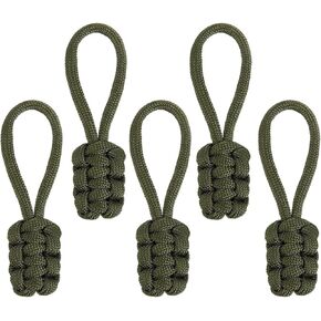 5 حزمة الزيتون الأخضر Universal Zipper يسحب مجموعات الاستبدال-المثبت السحاب من النايلون والمعاد