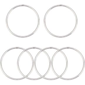 GorgeCraft 6pcs لحام سلس O-Ring 3 "تنعيم اللحام 304 حلقات مستديرة من الفولاذ المقاوم للصدأ المقاوم للصدأ حلقة معدنية متعددة الأغراض ل macrame لحزام أمتعة حزام الكلب accessories حقيبة اليد (الفضة)