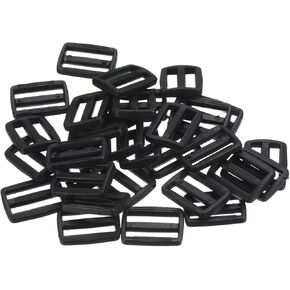50 Pack Tri -Glide Slide - Blastic Slide Buckles Roables Fastener ، تنطبق على أجهزة حزام حزام المحفظة (3/4 بوصات ، أسود)