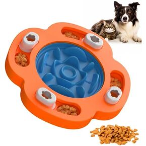 F&A Pets 2 في 1 وعاء تغذية بطيء وتدريب الذكاء ، التغذية التفاعلية ، لعبة الألغاز للكلاب والقطط ، درجة الغذاء ، غسالة الصحون آمنة ، مضادة للانتشار والقلق.