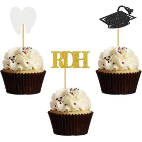 تهانينا طبيب الأسنان RDH Cupcake Topcake/Congrats Dectist Decor Cupcake Decor