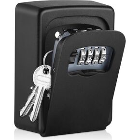 Key Lock Box for Outside - Sturdy and Durable Lock Box for House Key,5 Key Capacity Lockbox for Keys Outdoor,Waterproof Emergency Spare Key Lockbox with Resettable Code for Home,Garage,Airbnb