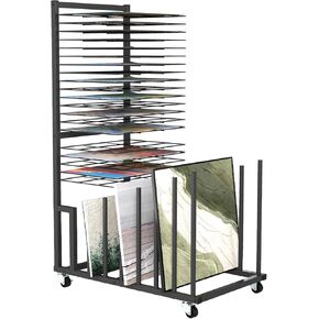 Art Canvas Storage Rack,Functional & Mobile Canvas Storage,20 Movable Shelves Painting Drying Rack for Classroom, Art Studio and Craft Room