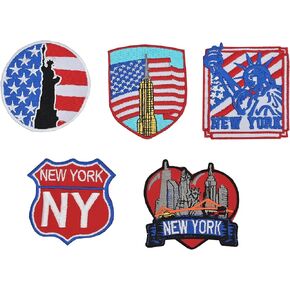New York and Empire State Building 5PCS Iron ON SEW ON Embroidered Patches Set
