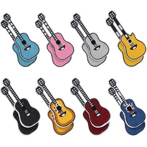 16PCS Guitar Iron on Patches Self Adhesion Patches Sew on Appliques Badge for Clothes Shirts Coats Jackets Hats Jeans Backpack