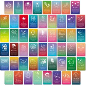 A ART·ZONE 52 Pcs Positive Affirmations Meditation Spiritual Self Care Cards Gifts, 9.7x6 cm Paper Prints