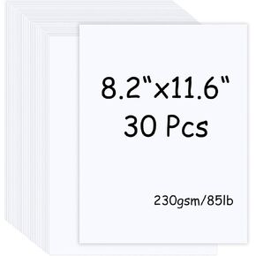 30 Sheets White Cardstock Paper 8.2 x 11.6, 230gsm/85lb Card Stock Paper for Scrapbook, Craft, Cards Making, Menus, Invitations