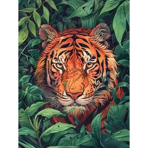 VAIIEYO 5D DIY Diamond Art Kits for Adults Tiger, Diamond Painting Animal, Paint by Number Full Drill Round Rhinestone Craft Canvas for Home Wall Decor Gift 12x16 inch-15