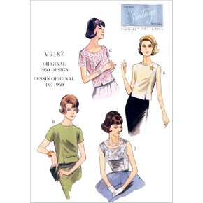 Vogue Patterns Tops, 6-8-10-12-14, Orange