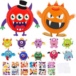 Katoom 12 Pack Paper Plate Craft for Kids DIY Art Kit Monster Craft Gail