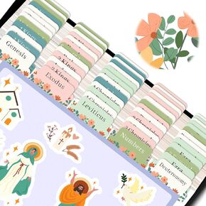 علامات تبويب الكتاب المقدس ، Tiizze Lradient Color Bible Tabs للنساء - علامات تبويب كبيرة من مؤشرات الكتاب المقدس مع ملصقات | هدية مسيحية مقاومة للدموع (عيد الميلاد/المعمودية/لوازم دراسة الكتاب المقدس)