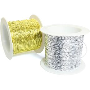 2pcs الذهب و siver tinsel الحبل الحبل العلامة الحبل الحبل المعاد