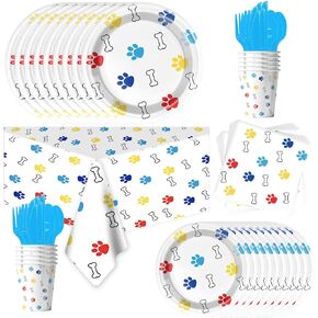 81pcs الكلاب PAW Party أدوات المائدة مجموعة الكلاب الحفلة الديكور رائعتين متعددة الألوان الكلاب الكلاب الإمدادات حفلة عيد ميلاد.