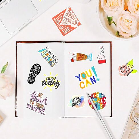 PMLAND 100 PCS (حزمة من 50 تصميمًا) ملصقات مقاومة للماء تحفيزية in Kuwait