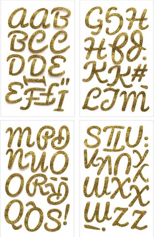 S.E.I. 1.75-Inch Iron-on T-Shirt Letters, Pacifico Glitter Letter Heat Transfers, Gold in Kuwait