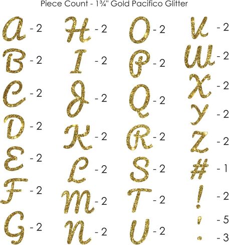 S.E.I. 1.75-Inch Iron-on T-Shirt Letters, Pacifico Glitter Letter Heat Transfers, Gold in Kuwait