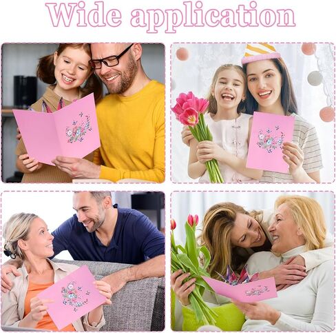 Pop Up Card,3D Butterfly Flowers Greeting Cards with Envelopes for Mother’s Day,Birthday,Valentines Day for Wife,Sister,Grandma,Girlfriends (Pink) in Saudi Arabia