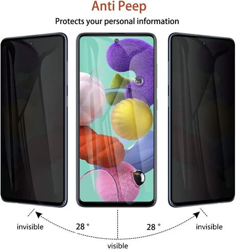 [2 Pack for Samsung Galaxy A15 5G Privacy Screen Protector,Tempered Glass Anti Spy Black Shatterproof Protect Film for Galaxy A15 6.5 inch, Bubble Free Anti Scratch Case Friendly Accessories in Kuwait