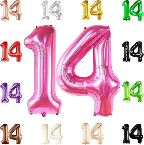 KatchOn Giant, 40 Inch Hot Pink 14 Balloons for 14th Birthday Decorations for Girls in Saudi Arabia