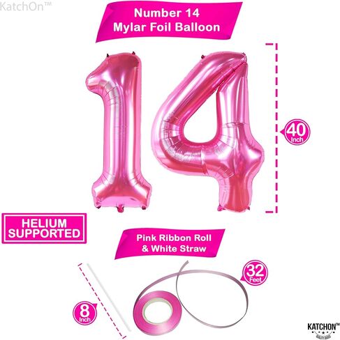 KatchOn Giant, 40 Inch Hot Pink 14 Balloons for 14th Birthday Decorations for Girls in Saudi Arabia