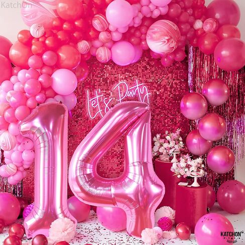 KatchOn Giant, 40 Inch Hot Pink 14 Balloons for 14th Birthday Decorations for Girls in Saudi Arabia