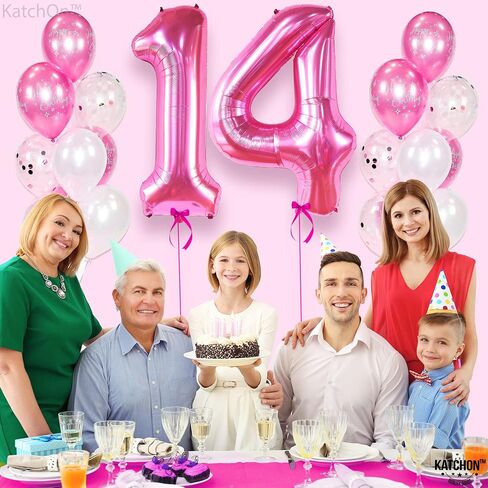 KatchOn Giant, 40 Inch Hot Pink 14 Balloons for 14th Birthday Decorations for Girls in Saudi Arabia