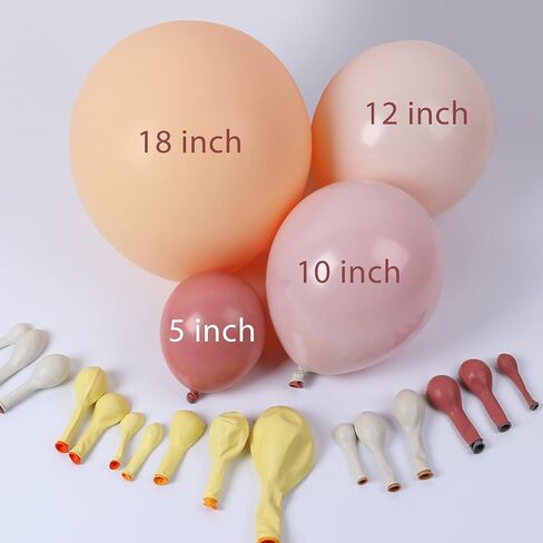 Daisy Balloon Garland Arch Kit - DIY 132Pcs Double Stuffed Decorating Strip Kit for Cream Peach Pastel Yellow Dusty Pink Balloons Set for Wedding Birthday Baby Shower Party Decoration in Saudi Arabia
