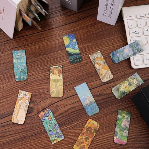 32 Pcs Magnetic Bookmarks, 16 Styles Impressionist Paintings Magnet Book Markers, Funny Gift Page Markers for Students Teachers School Home Office Supplies in Saudi Arabia