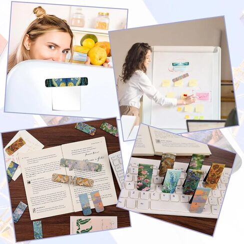 32 Pcs Magnetic Bookmarks, 16 Styles Impressionist Paintings Magnet Book Markers, Funny Gift Page Markers for Students Teachers School Home Office Supplies in Saudi Arabia