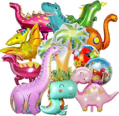 Pack of 12 Dinosaur Shaped Foil Balloons – Foil Dino Balloons for Birthday Party Dino Theme Party Dinosaur Mylar Decorations for Birthday Party Baby Shower Decorations in Saudi Arabia