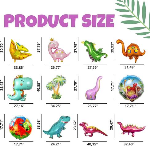 Pack of 12 Dinosaur Shaped Foil Balloons – Foil Dino Balloons for Birthday Party Dino Theme Party Dinosaur Mylar Decorations for Birthday Party Baby Shower Decorations in Saudi Arabia