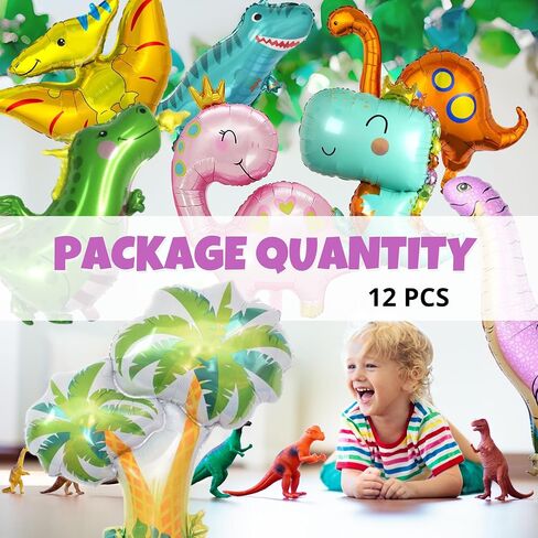 Pack of 12 Dinosaur Shaped Foil Balloons – Foil Dino Balloons for Birthday Party Dino Theme Party Dinosaur Mylar Decorations for Birthday Party Baby Shower Decorations in Saudi Arabia