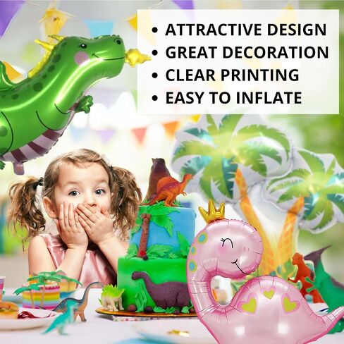 Pack of 12 Dinosaur Shaped Foil Balloons – Foil Dino Balloons for Birthday Party Dino Theme Party Dinosaur Mylar Decorations for Birthday Party Baby Shower Decorations in Saudi Arabia