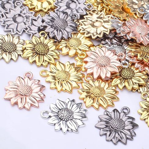 Aylifu Sunflower Charms Alloy Vintage Flower Pendants Jewelry Making Accessories for DIY Earrings Necklace Bracelet Crafts Supplies in Saudi Arabia