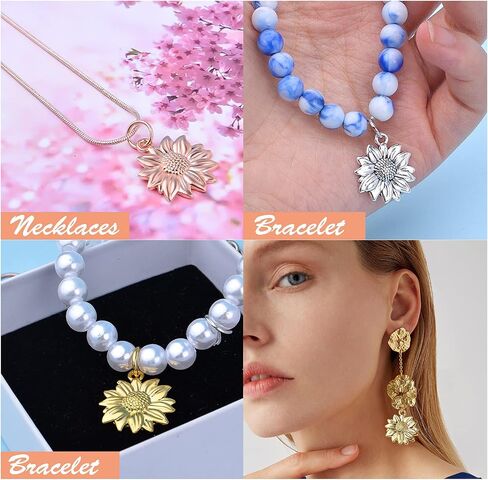 Aylifu Sunflower Charms Alloy Vintage Flower Pendants Jewelry Making Accessories for DIY Earrings Necklace Bracelet Crafts Supplies in Saudi Arabia