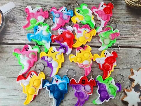 100 Packs Bulk Halloween Ghost Fidget Mini Pop for Kids Party Favors and Classroom Students Gifts in Kuwait