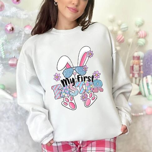 ‌Easter Party Iron-on Patches for Clothing - 4PCS Festive Easter Bunny Iron-on Transfer Sticker Waterproof Colorful Egg Rabbit Flower Design Heat Transfer Vinyl Appliques for T-Shirt Dress DIY Decor in Saudi Arabia