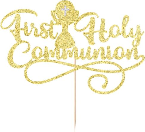 First Communion Cake Topper,God Bless,First Holy Communion Decoration,Featured God Christian Baptism/Confirmation/Baby Shower/Birthday/Sacrament Party Decoration supplies in Saudi Arabia