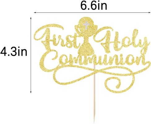 First Communion Cake Topper,God Bless,First Holy Communion Decoration,Featured God Christian Baptism/Confirmation/Baby Shower/Birthday/Sacrament Party Decoration supplies in Saudi Arabia