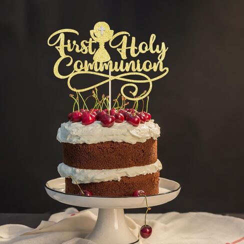 First Communion Cake Topper,God Bless,First Holy Communion Decoration,Featured God Christian Baptism/Confirmation/Baby Shower/Birthday/Sacrament Party Decoration supplies in Saudi Arabia