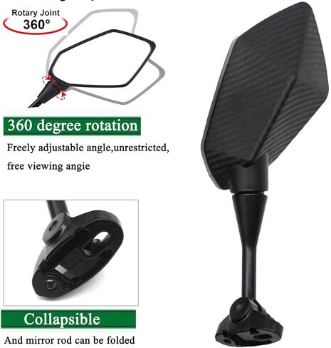 مرايا الرؤية الخلفية لدراجة نارية على شكل حصان القلب متوافقة مع CBR600 F4 F4I 1999-2006 CBR900 CBR919 CBR929 CBR954 1998-2003 RC51 RVT1000 DD250E DD300 DD350 in Kuwait