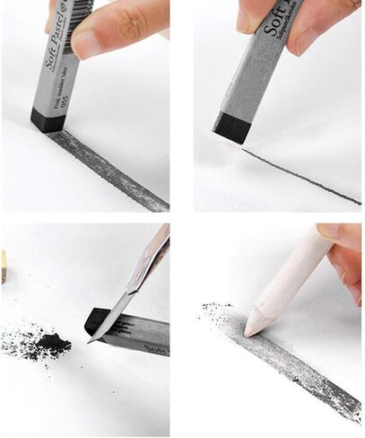 6pcs Soft Pastels Set Artist Grade Square Chalk Pencils Drawing Pastel Stick Painting Sketching Tool for Kids Students Artists Beginners (Black) in Saudi Arabia