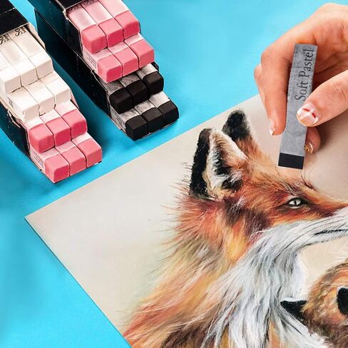 6pcs Soft Pastels Set Artist Grade Square Chalk Pencils Drawing Pastel Stick Painting Sketching Tool for Kids Students Artists Beginners (Black) in Saudi Arabia