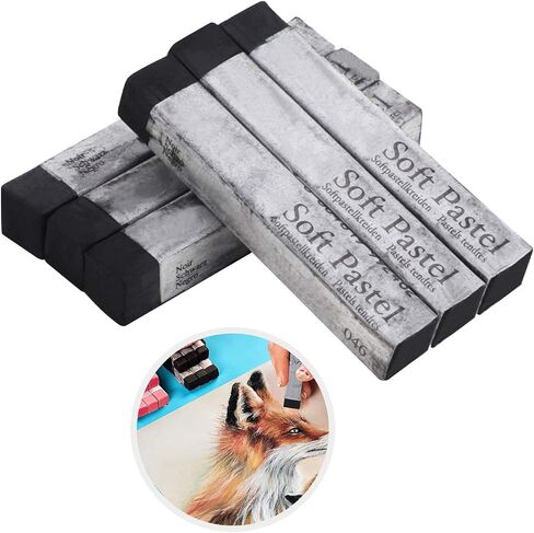 6pcs Soft Pastels Set Artist Grade Square Chalk Pencils Drawing Pastel Stick Painting Sketching Tool for Kids Students Artists Beginners (Black) in Saudi Arabia