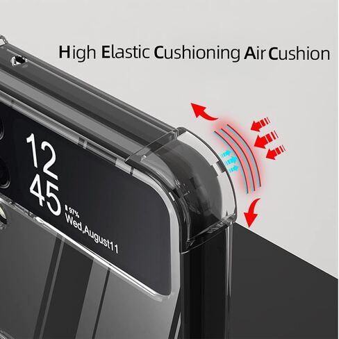 for Samsung Galaxy Z Flip 6 Magnetic Clear Case, Compatible with Wireless Charger and Magsafe Card Wallet, Simplistic Transparent Shockproof and Drop-Proof Case in Kuwait