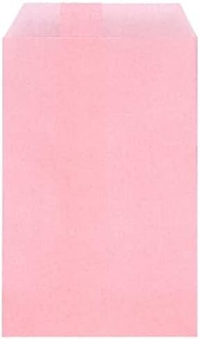 Quotidian Baby Pink Flat Large Greaseproof Paper Sandwich Bags 6 3/4" x 8'' (17 x 20.3cm) Pack of 100 - Bakery Cookies Candies Dessert Chocolate in Kuwait