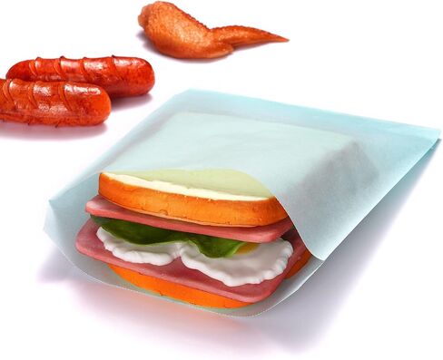 Quotidian Baby Pink Flat Large Greaseproof Paper Sandwich Bags 6 3/4" x 8'' (17 x 20.3cm) Pack of 100 - Bakery Cookies Candies Dessert Chocolate in Kuwait