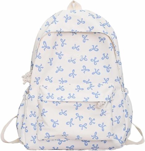 Bow Backpack Large Capacity Kawaii Aesthetic Japanese Backpack Cottagecore Laptop Bag with Cute Accessories (Blue) in Saudi Arabia